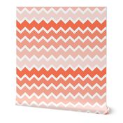 coral pink ombre chevron zigzag pattern