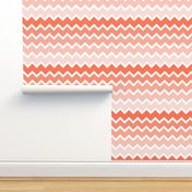 coral pink ombre chevron zigzag pattern