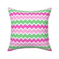 hot pink pastel mint green chevron zigzag pattern