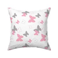 pink grey gray butterfly pattern