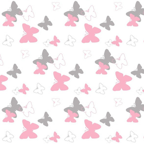 pink grey gray butterfly pattern