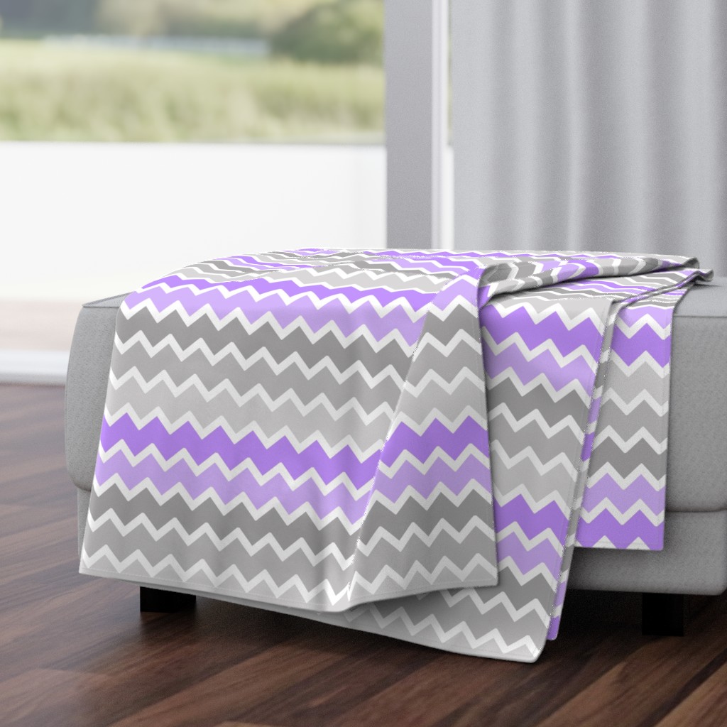 purple lavender lilac grey gray ombre chevron zigzag pattern