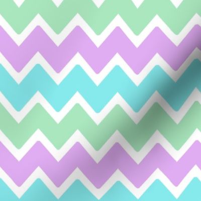 aqua blue green lavender purple chevron zigzag pattern