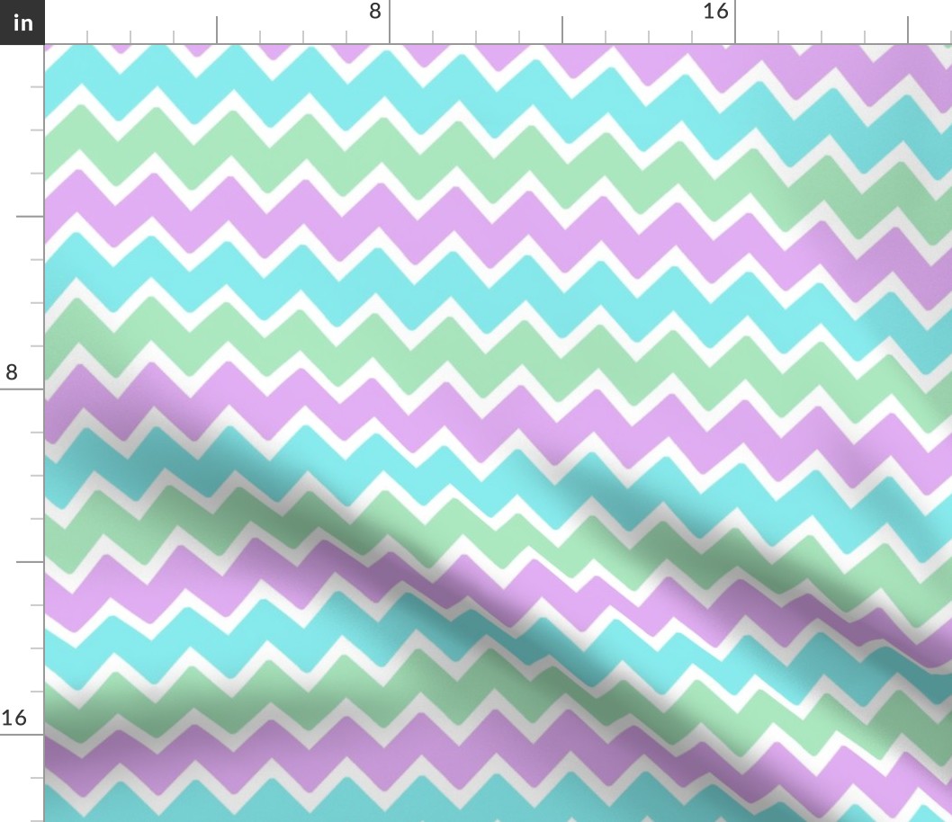 aqua blue green lavender purple chevron zigzag pattern