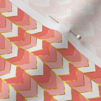 Mini Gilded Ombre Herringbone in Coral 