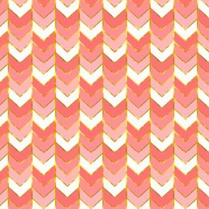 Mini Gilded Ombre Herringbone in Coral 