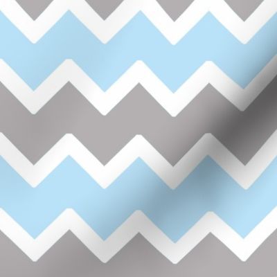 sky blue grey gray chevron 