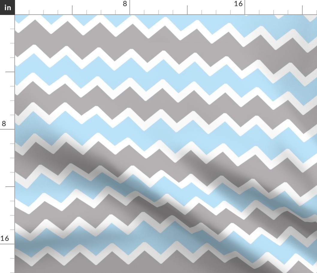 sky blue grey gray chevron 