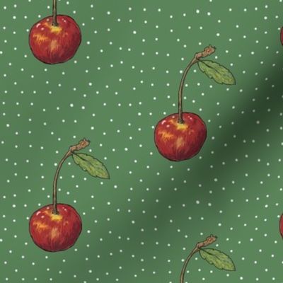 Dark Green Cherry on Polkas