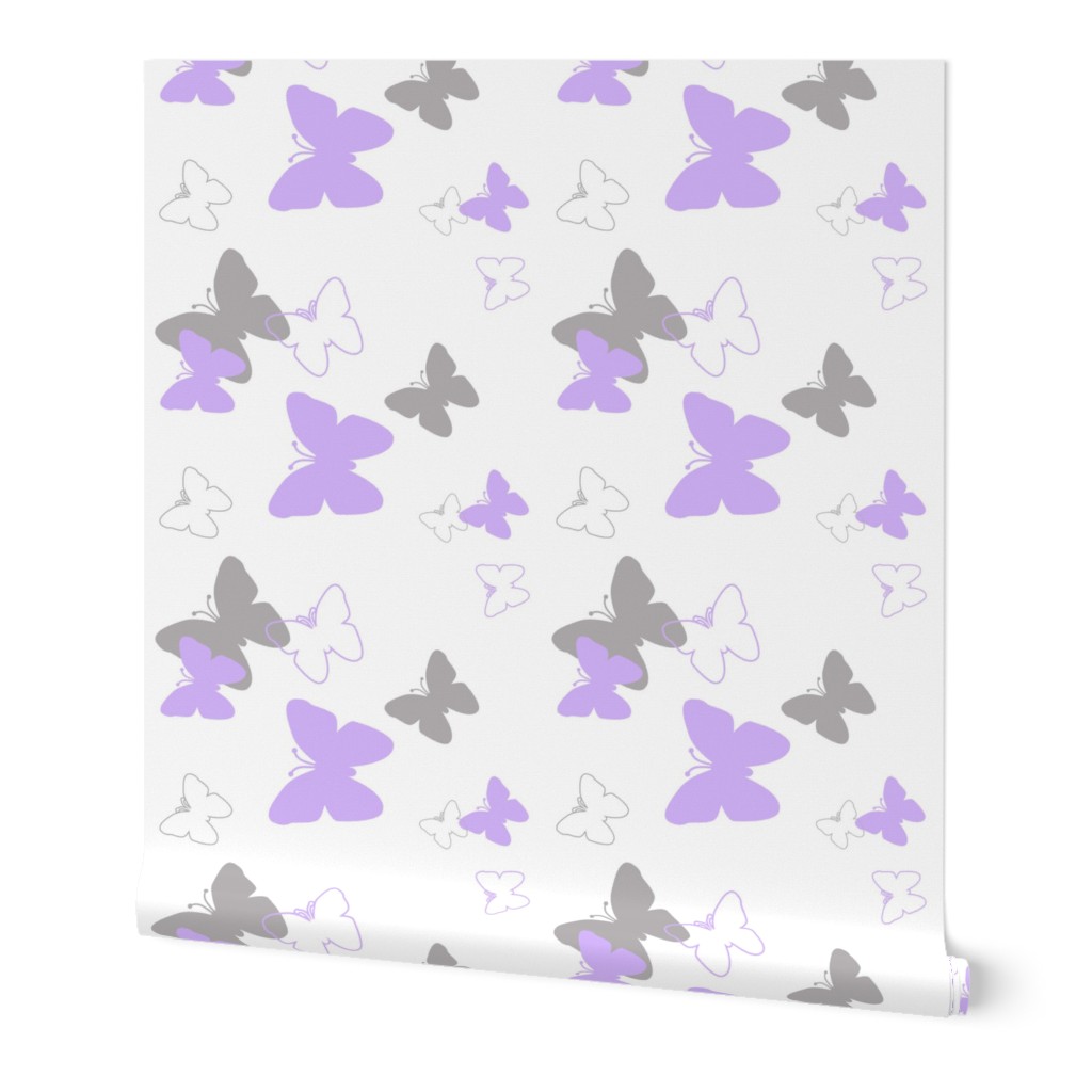 Purple Lavender Grey Gray Butterfly 