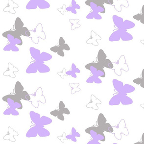 Purple Lavender Grey Gray Butterfly 