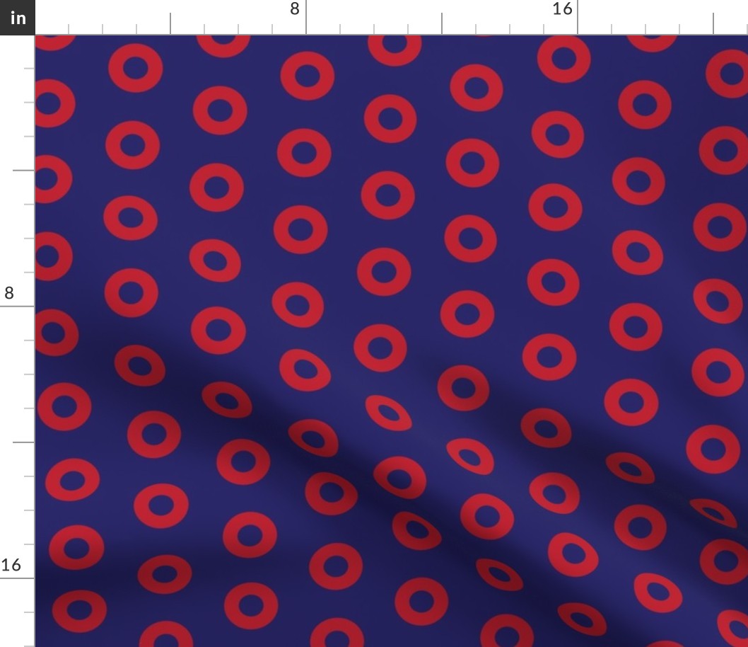 Phish Red Donuts -Red Donut Circles on Blue