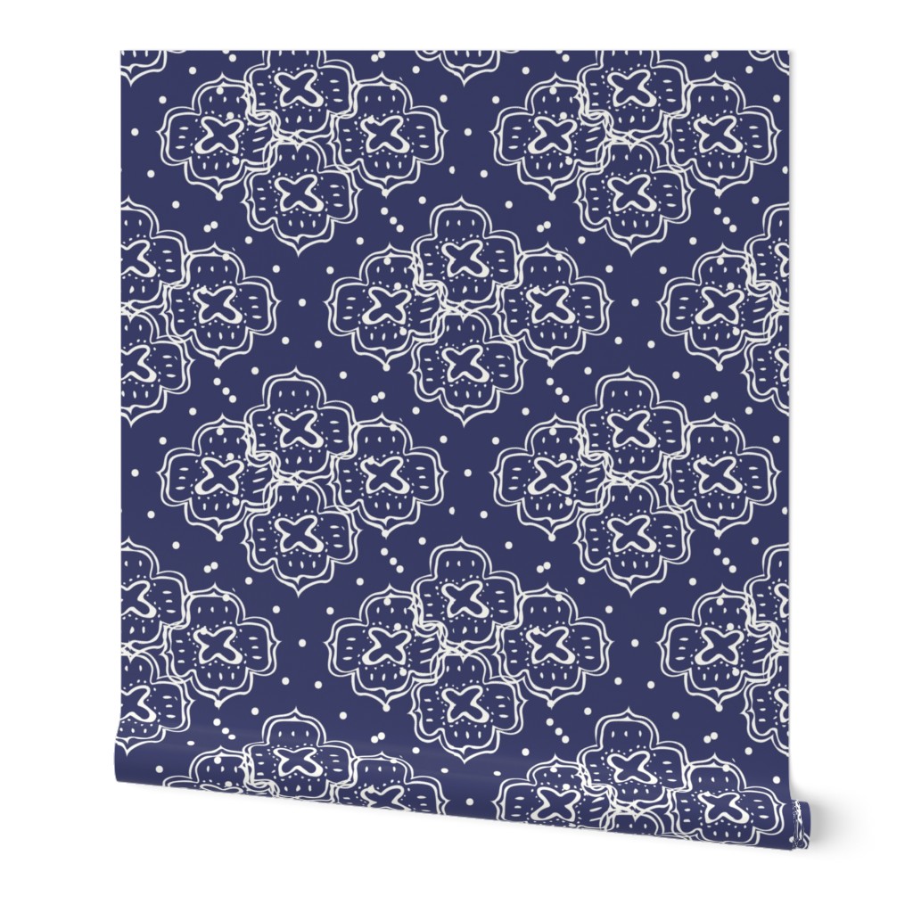 doodle ogee dark Blue