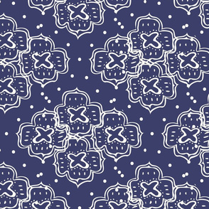 doodle ogee dark Blue