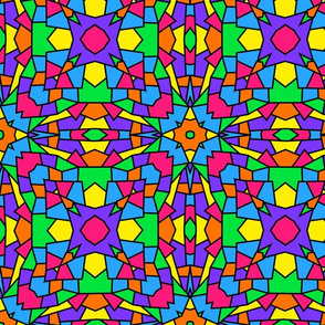 Rainbow Mosaic Kaleidoscope Pattern