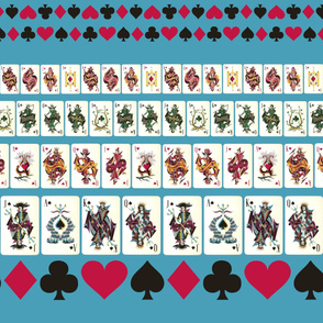 Blue Playing Cards Border Print