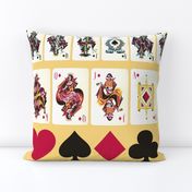 Yellow Playing Cards Border Print