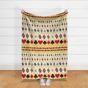 Yellow Playing Cards Border Print