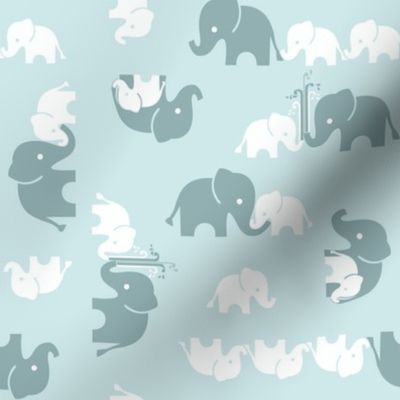 ABC Baby Coordinate - Elephant, scattered blue