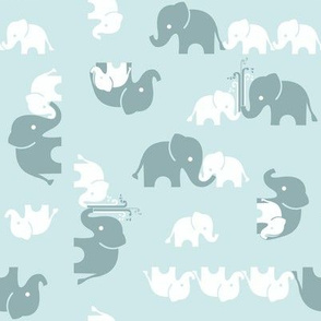 ABC Baby Coordinate - Elephant, scattered blue