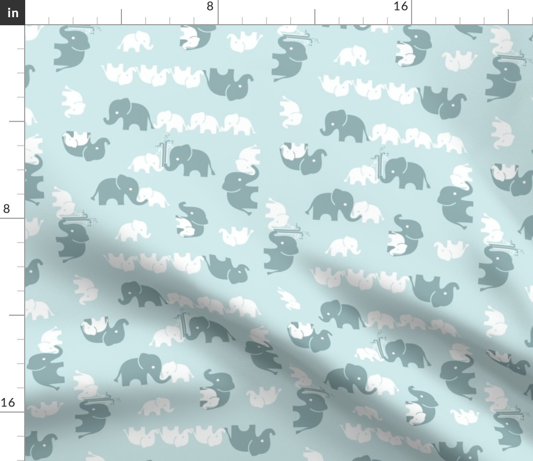 ABC Baby Coordinate - Elephant, scattered blue