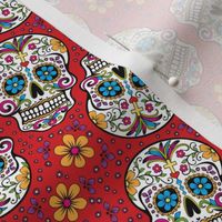 Sugar Skull Day Of The Dead Red