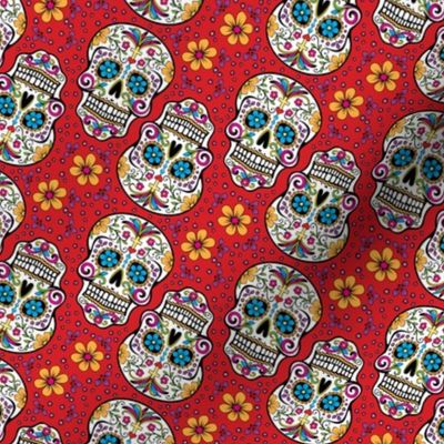 Sugar Skull Day Of The Dead Red