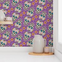 Sugar Skull Day Of The Dead Purple