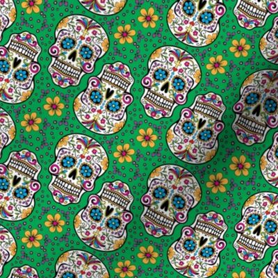 Sugar Skull Day Of The Dead Green