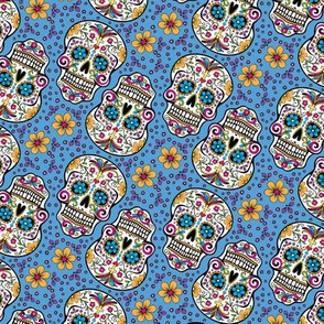 Sugar Skull Day Of The Dead Light Blue