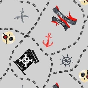 Chalk Pirates Map Grey Black Red