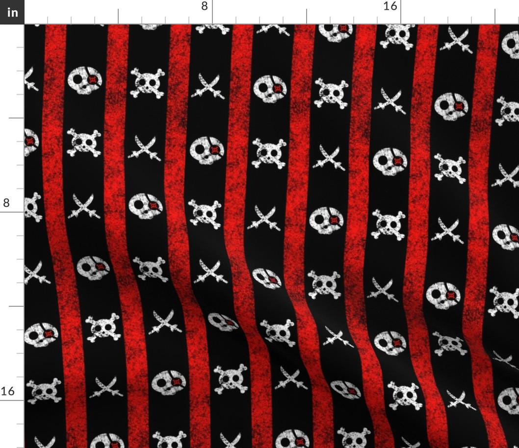 Chalk Pirate Stripes Black Red White