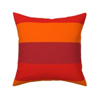 Stripes - Horizontal - 4 inch (10.16cm) - Dark Red (#B1252C), Red (#E0201B) and Orange (#FF5F00)