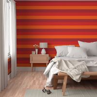 Stripes - Horizontal - 4 inch (10.16cm) - Dark Red (#B1252C), Red (#E0201B) and Orange (#FF5F00)