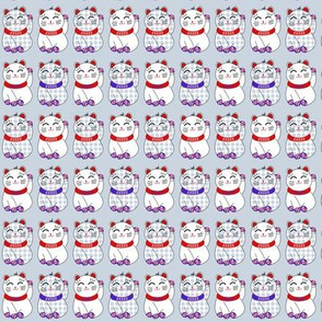 Tiny maneki neko lucky cats in strips by Su_G_©SuSchaefer