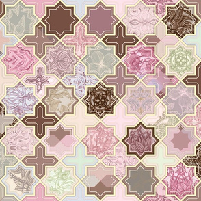 Decorative Geometric Tiles in Neapolitan Colors