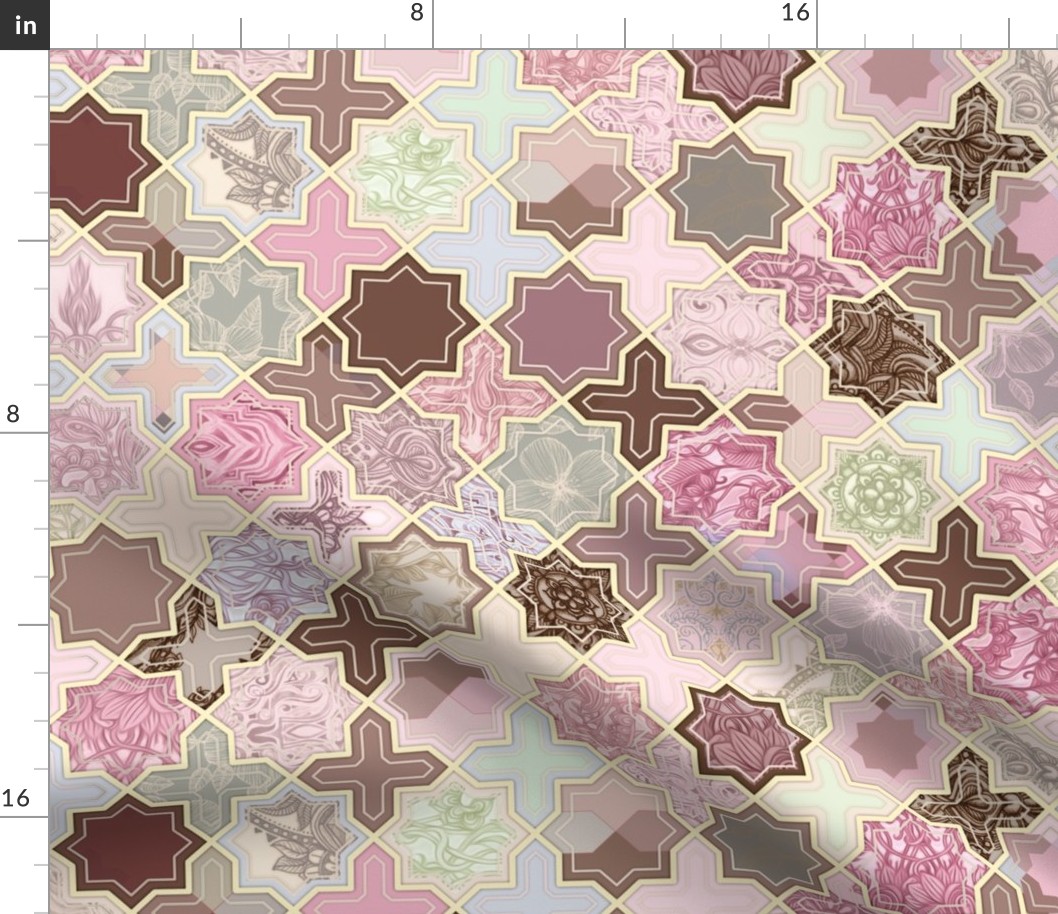 Decorative Geometric Tiles in Neapolitan Colors