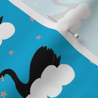 Black swan in the clouds 
