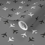 Black_and_White_Airplanes_Gray_Background