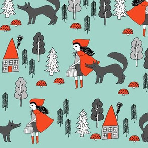 Red Riding Hood - Pale Turquoise by Andrea Lauren 