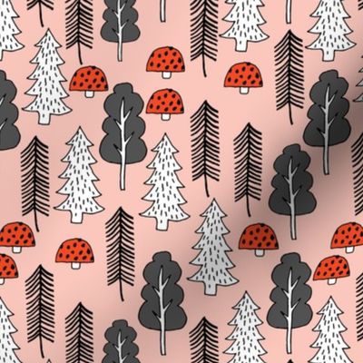 Trees - Red Riding Hood - Pale Pink by Andrea Lauren 