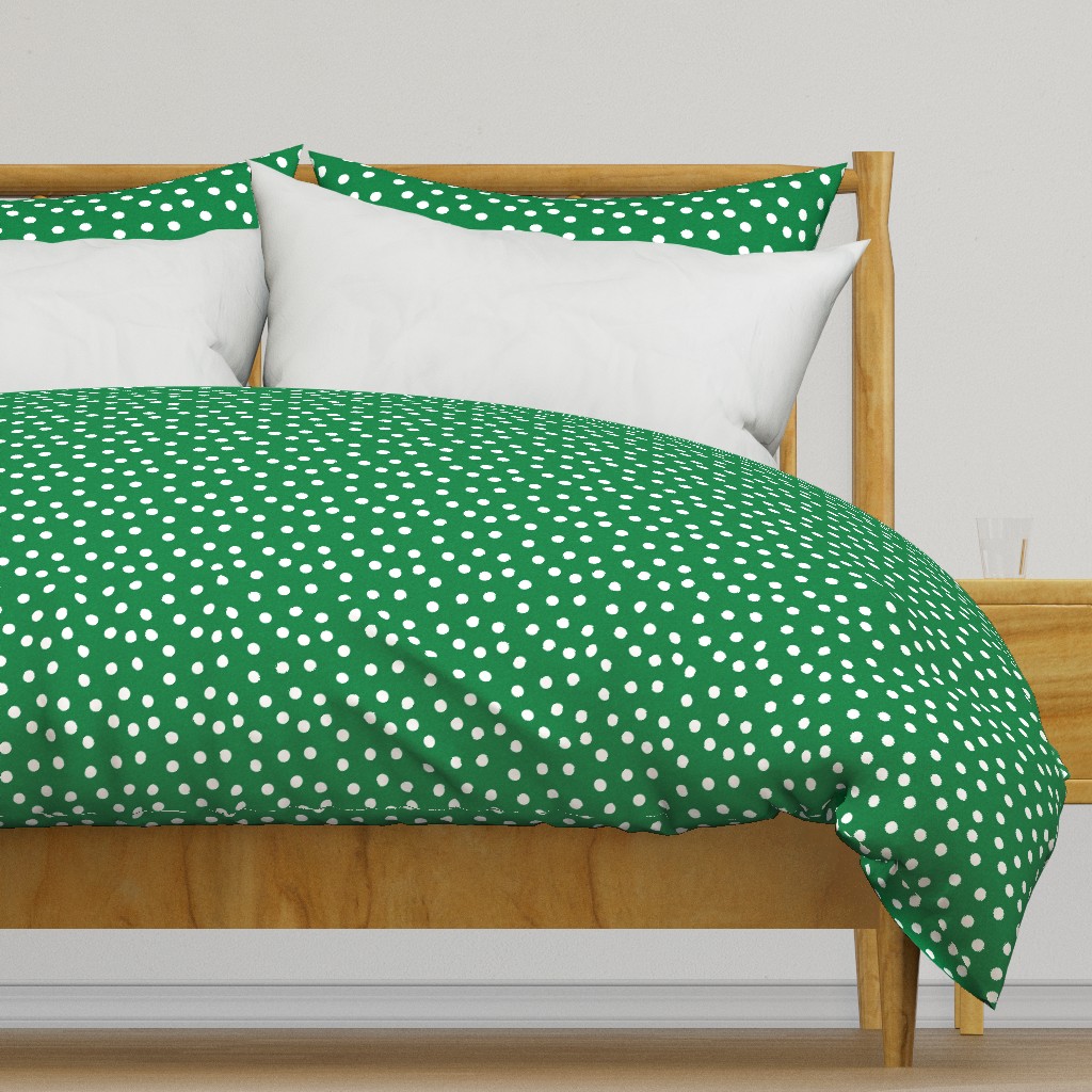 Christmas Dots Coordinates - Kelly Green Linen Look by Andrea Lauren