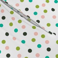Christmas Dots Coordinate - Pale Pink, Lime Green, Ivy Green by Andrea Lauren