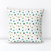 Christmas Dots Coordinate - Pale Pink, Lime Green, Ivy Green by Andrea Lauren