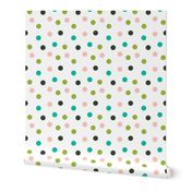 Christmas Dots Coordinate - Pale Pink, Lime Green, Ivy Green by Andrea Lauren