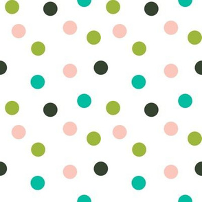 Christmas Dots Coordinate - Pale Pink, Lime Green, Ivy Green by Andrea Lauren