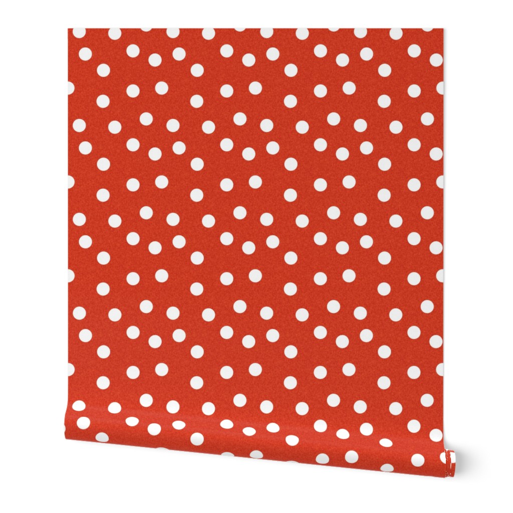 Christmas Dots Coordinate - Scarlet Red Linen Look by Andrea Lauren