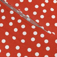 Christmas Dots Coordinate - Scarlet Red Linen Look by Andrea Lauren