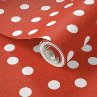 Christmas Dots Coordinate - Scarlet Red Linen Look by Andrea Lauren