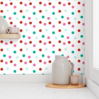 Christmas Dots - Scarlet, Raspberry, Ivy Green by Andrea Lauren